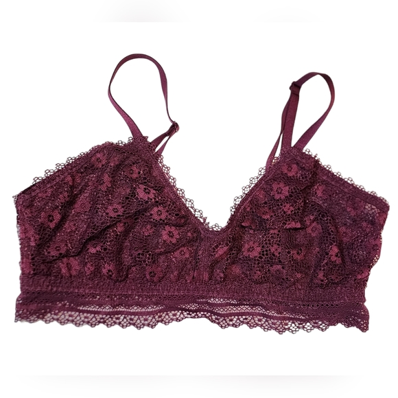 Victoria's Secret Other - Victoria's Secret Merlot Color Lace Bralette Size Large Pre Owned Condition